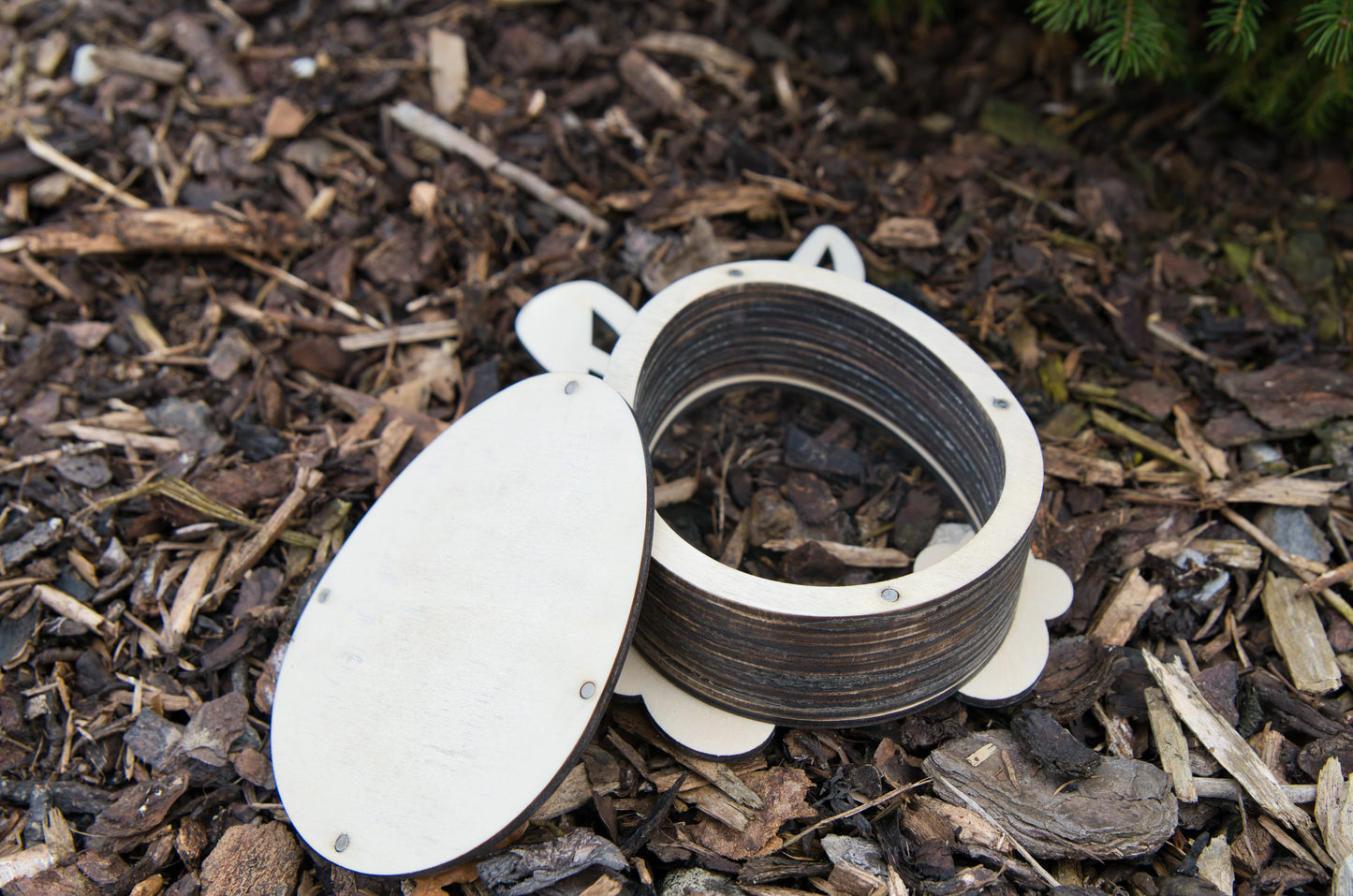 Holz-Osterei mit Sichtfenster