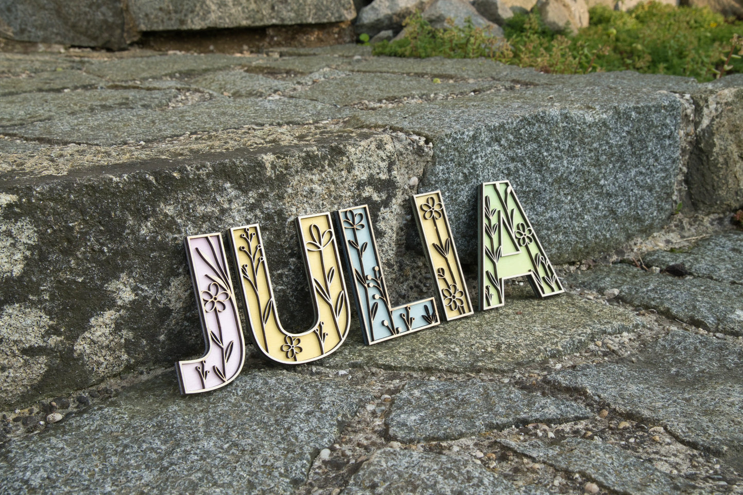 Personalisierte Holzbuchstaben mit Magnet