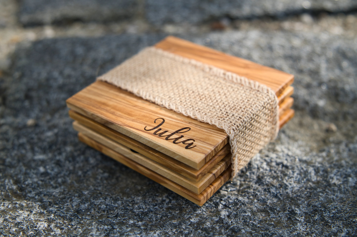 Untersetzer aus Olivenholz