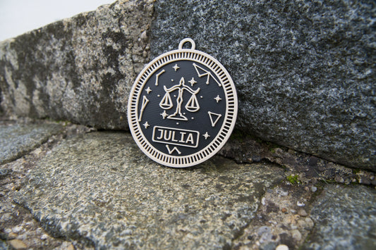 3D-Namensschild mit Sternzeichen