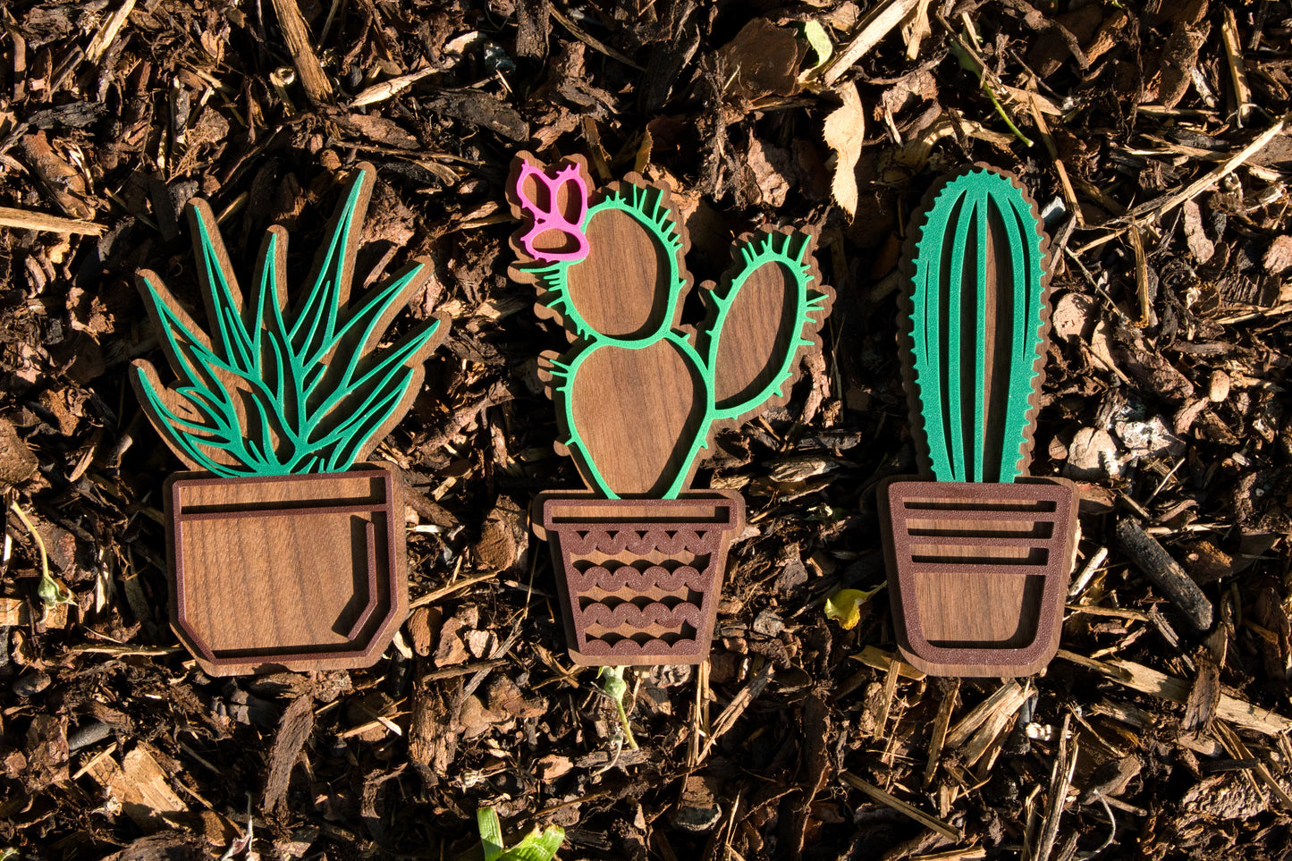 Deko-Kakteen 3er-Set