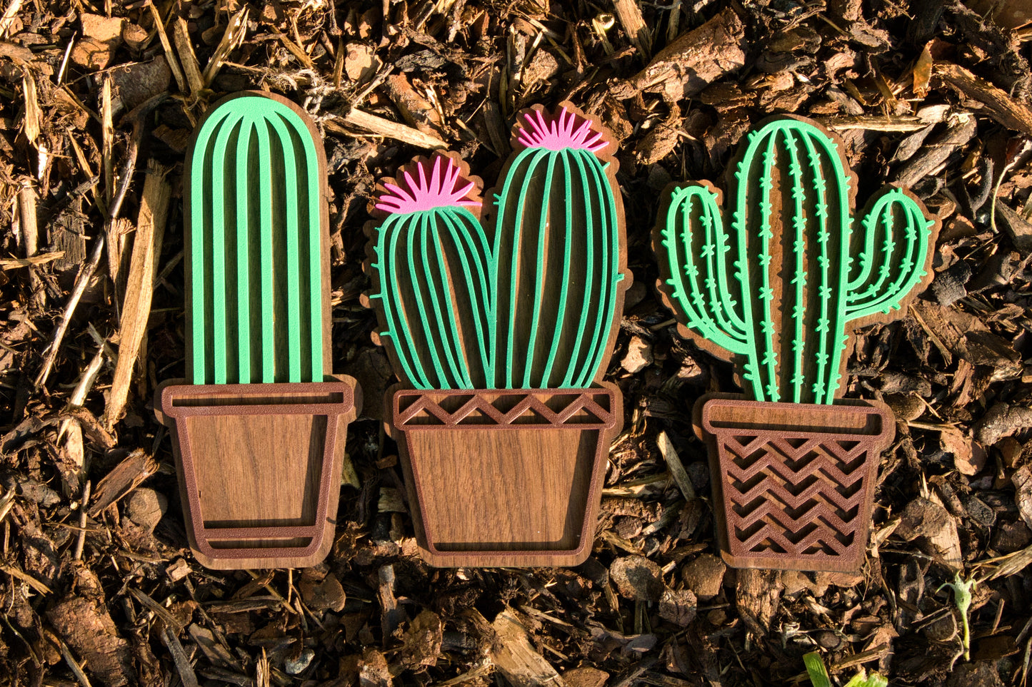 Deko-Kakteen 3er-Set