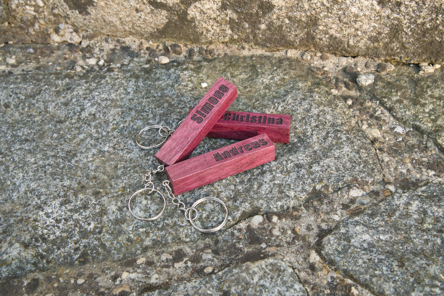 Schlüsselanhänger aus Purpleheart