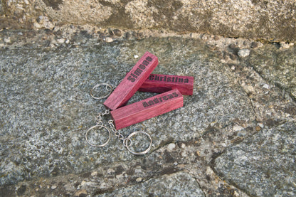 Schlüsselanhänger aus Purpleheart