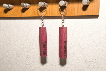 Schlüsselanhänger aus Purpleheart
