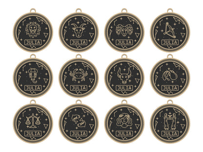 3D-Namensschild mit Sternzeichen